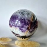 XL Dream Amethyst gemstone sphere, purple with white matrix, 90 mm ball