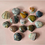 Moonlight Gemstones Ocean Jasper heart stones, 16 polished colorful hearts
