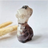 Moss agate woman figurine, 8 cm, hand-carved gemstone by Moonlight Gemstones