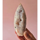 Druzy Roze Amethist freeform crystal by Moonlight Gemstones with pink drusy interior
