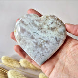 Druzy pink amethyst heart stone, 8–10 cm, Moonlight Gemstones