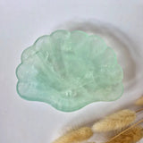 Edelsteen Carving Schaal schelpvorm, groene fluoriet Moonlight Gemstones