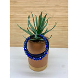 Gevlochten leren armband met Turkse oogglassteen - Geluksbrenger x 6