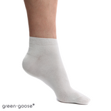 green-goose Bamboe Dames Enkelsokken, 5 Paar, witte sokken