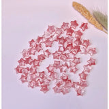 Edelsteen Watermelon Mini Ster beads; pink star-shaped gemstones, 1.5 cm, Moonlight Gemstones, dozens