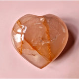Groot vuurkwarts hart edelsteen, hematoïde kwarts, Moonlight Gemstones