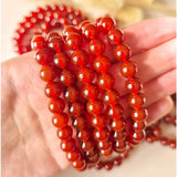 Moonlight Gemstones edelsteen armband met 8mm carneool kralen, multistrand