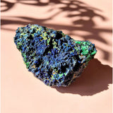 Moonlight Gemstones XL druzy azuriet-malachiet ruwe edelsteen met blauwe en groene kristallen