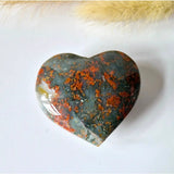 Druzy rode mosagaat hartvormige edelsteen, 6-8 cm, Moonlight Gemstones