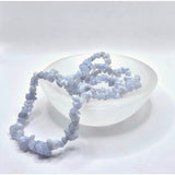 Blue lace agate chip bracelet, 19 cm, pale blue gemstone jewelry