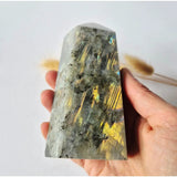 XL Labradorite tower with rainbow flash by Moonlight Gemstones, purple/orange labradorite crystal, 417g