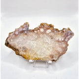 Crystal Cherry Blossom Agate large slab with stand, Moonlight Gemstones