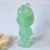 Green fluorite beer carving sculpture, 12 cm tall, 508 g