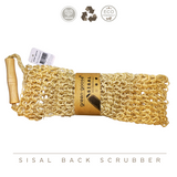 green-goose Sisal Back Scrubber with natural beige loops and wooden handle