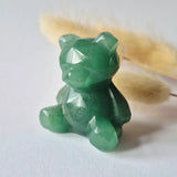 Moonlight Gemstones Edelsteen Facet Bear, 4 cm green aventurine crystal carving