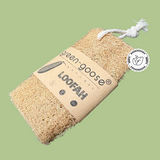 Green-Goose loofah scrub sponge, natural loofah with white rope, 100% biodegradable tag