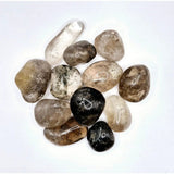 12 stuks rookkwarts getrommeld edelstenen, 3-4 cm, diverse kleuren zoals helder, smoky en bruin