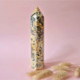 Crazy Agate Obelisk Tower by Moonlight Gemstones, XL, 18 cm tall, 586 g