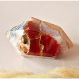 Rode mosagaat Dubbele Punt Toren Wand; Moonlight Gemstones, ruwe rode agaat met witte matrix