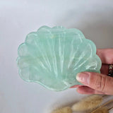 Edelsteen Carving Schaal Schelpvorm Groene Fluoriet #27 - Uniek Cadeau