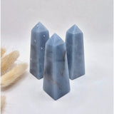 Angeliet Toren 7–9 cm, blauwe edelsteen obelisken, set van 3, Moonlight Gemstones