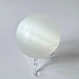 Milky white selenite crystal sphere, 70mm, 436g by Moonlight Gemstones