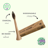 green-goose Sonicare bio-based adult toothbrush heads with charcoal-infused bristles, biodegradable packaging