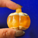 Calcite crystal pumpkin carving, Moonlight Gemstones, orange-yellow, 35mm