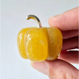 Moonlight Gemstones Mini Gele Jade Pompoen pendant, 20mm yellow jade pumpkin charm for Halloween decor