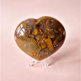 Moonlight Gemstones Edelsteen Dikke Ocean Jasper Hart, 200–300 g, kleurrijk bruin/oranje
