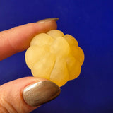 Moonlight Gemstones yellow calcite pumpkin crystal carving, 20mm
