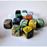 20mm edelsteen kubuswierookhouder Moonlight Gemstones, kleurrijke kubusvormige houders (15 stuks)