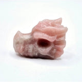 Dragon skull carved from pink jade, 4 cm, Moonlight Gemstones