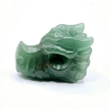 Dragon Skull carved from green aventurine, 4 cm, Moonlight Gemstones