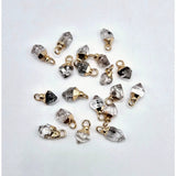 Kleine hanger met ruwe edelsteen; goudkleurige kap en ring, startpakket met 16 hangers Moonlight Gemstones