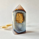 Druzy Agaat Toren uit Uruguay #101 – 488 gram | Natuurlijke Geode Edelsteen