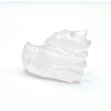 Dragon skull crystal sculpture by Moonlight Gemstones, clear quartz, 4 cm