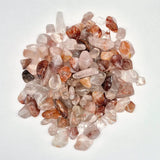 Edelsteen Fire Quartz chips, 1–3 cm, pink to orange translucent tumbled stones
