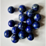 Lapis lazuli spheres by Moonlight Gemstones, deep blue with gold flecks, polished 4–5 cm balls, 14 pieces