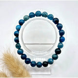 Edelsteenarmband met 8mm blauwe apatiet kralen, Moonlight Gemstones