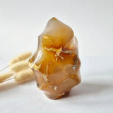 XL Carnelian Flame polished gemstone by Moonlight Gemstones, warm orange-brown, 501 g