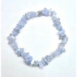 Blue lace agate chip bracelet, 19 cm long, pale blue translucent stones