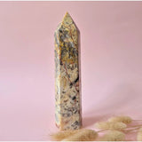 Crazy Agate Obelisk tower with multicolor pattern by Moonlight Gemstones, XL, 586g, 18cm