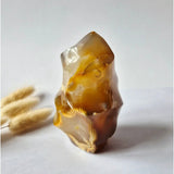 XL Carnelian Flame gemstone, 501g, Moonlight Gemstones; polished orange-brown carnelian with banding