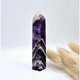 Edelsteen Dream Chevron Amethist Obelisk Toren, 10 cm, Moonlight Gemstones