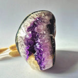 Amethyst & Calcite geode freeform with purple crystals, Moonlight Gemstones, 2600 g.