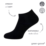green-goose Bamboe dames enkelsokken, 5 paar, zwart, duurzaam bamboe materiaal