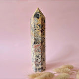 Crazy Agate Obelisk Tower, XL by Moonlight Gemstones, 18 cm tall, 586 g