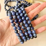 Edelsteen armband met 8mm sodaliet kralen, multi-strand donkerblauw