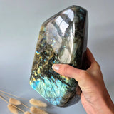 XXL Labradoriet freeform van Moonlight Gemstones, iriserende blauwgroene glans, 3351g